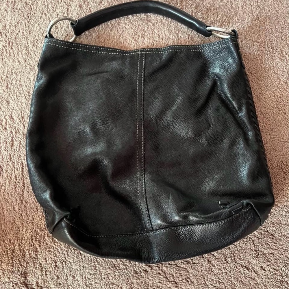 Lucky Brand Black Leather Hobo Shoulder Bag